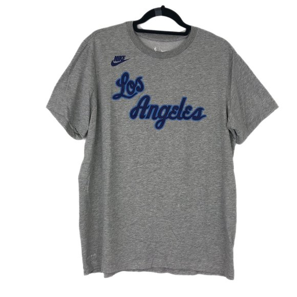 Nike Other - The Nike Tee Men's Gray Dri-Fit NBA 'Los Angeles' Lakers T-Shirt Size L